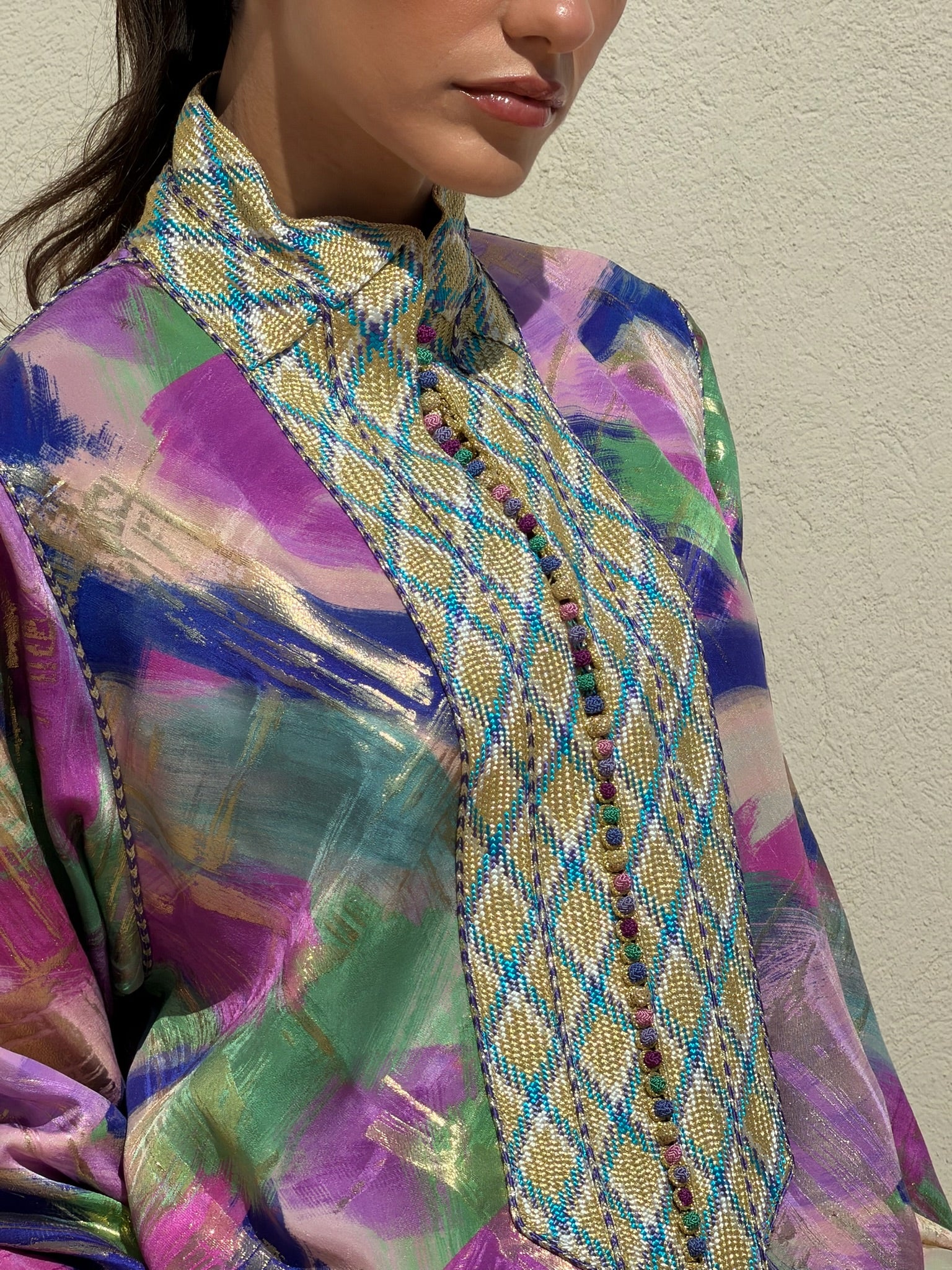 KAWTAR TWO-PIECE SILK KAFTAN