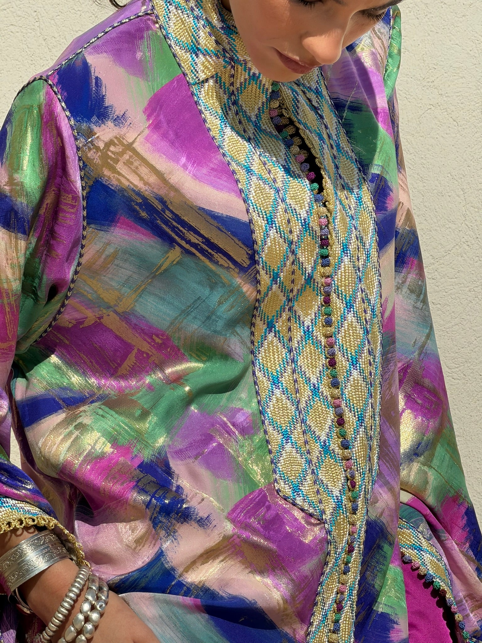KAWTAR TWO-PIECE SILK KAFTAN