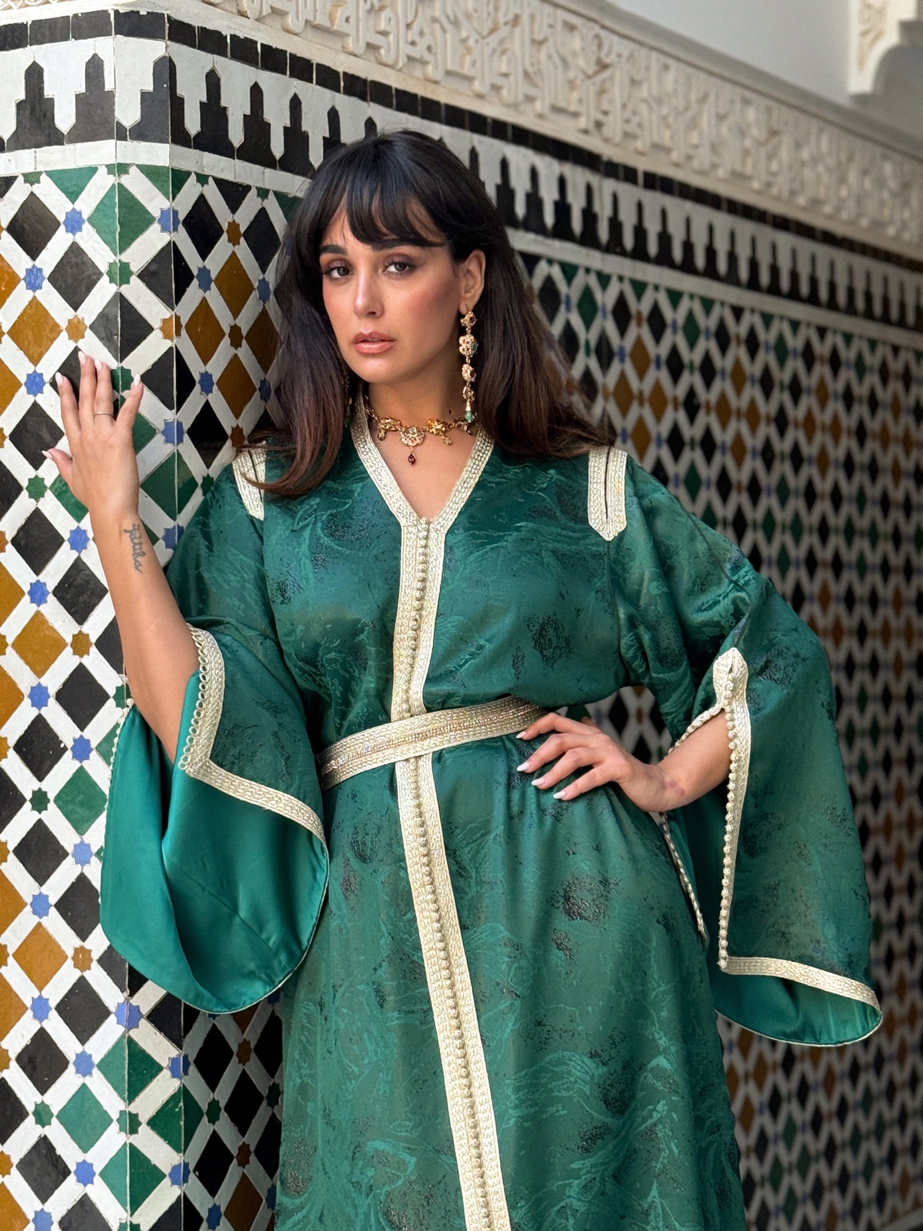 ALANOUD EMERALD KAFTAN