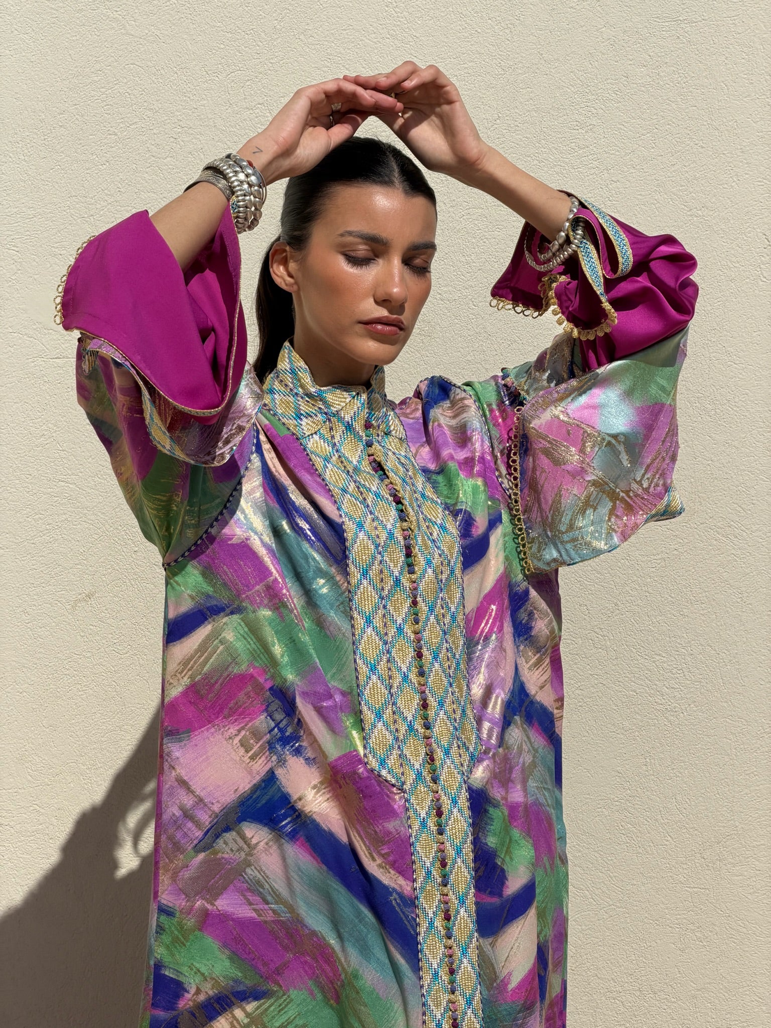KAWTAR TWO-PIECE SILK KAFTAN