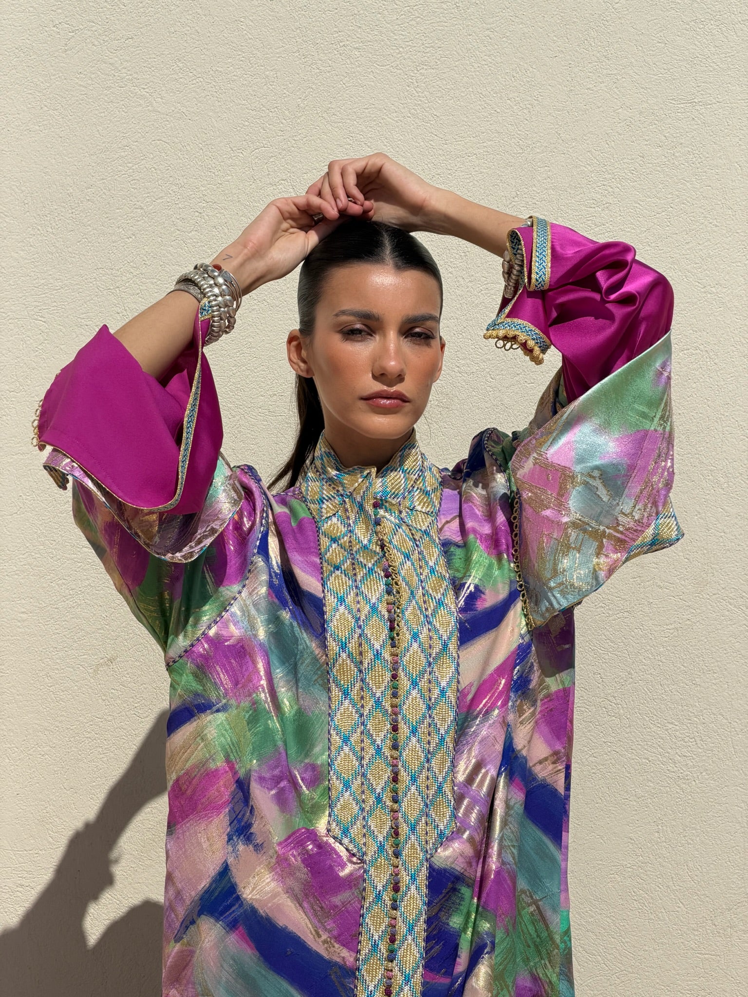 KAWTAR TWO-PIECE SILK KAFTAN