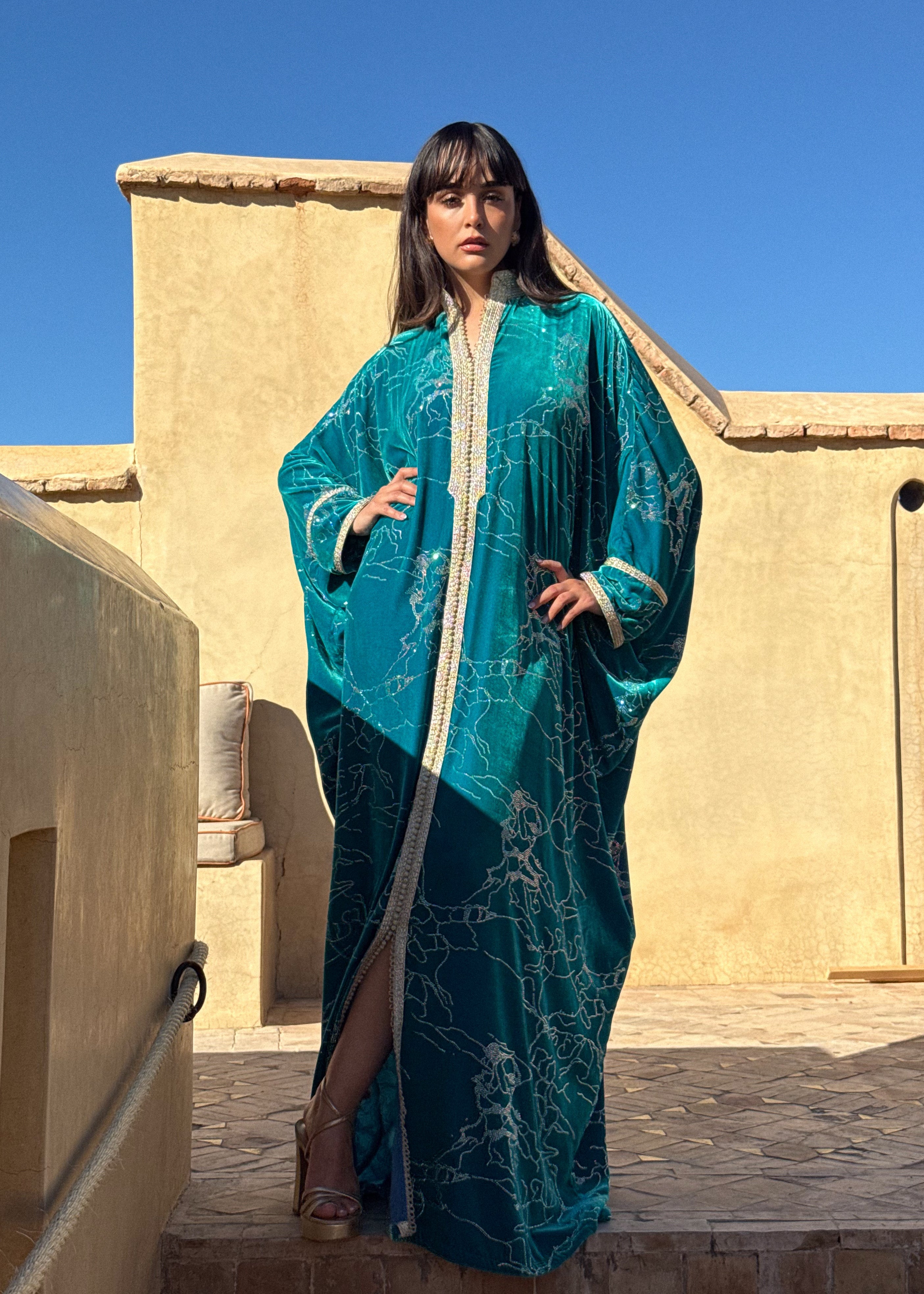 GUAYZA SILK VELVET KAFTAN