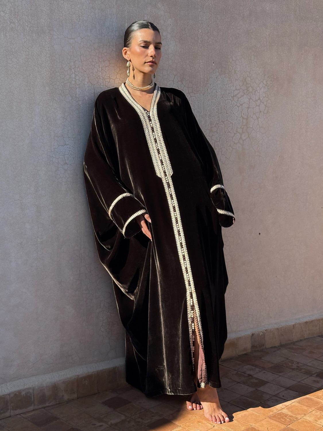 ANI SILK VELVET KAFTAN