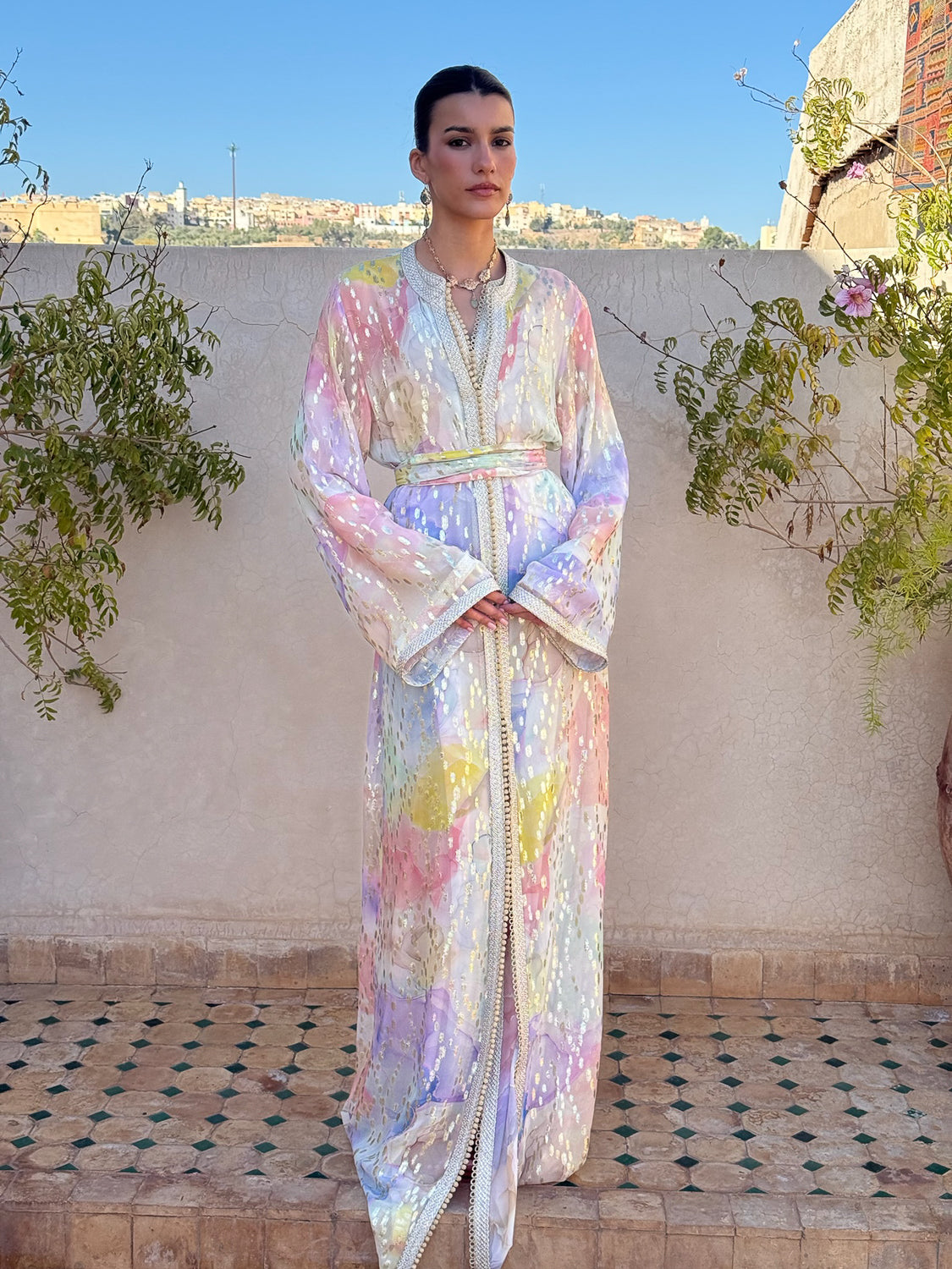 BAHIRA 2-PIECE SILK KAFTAN
