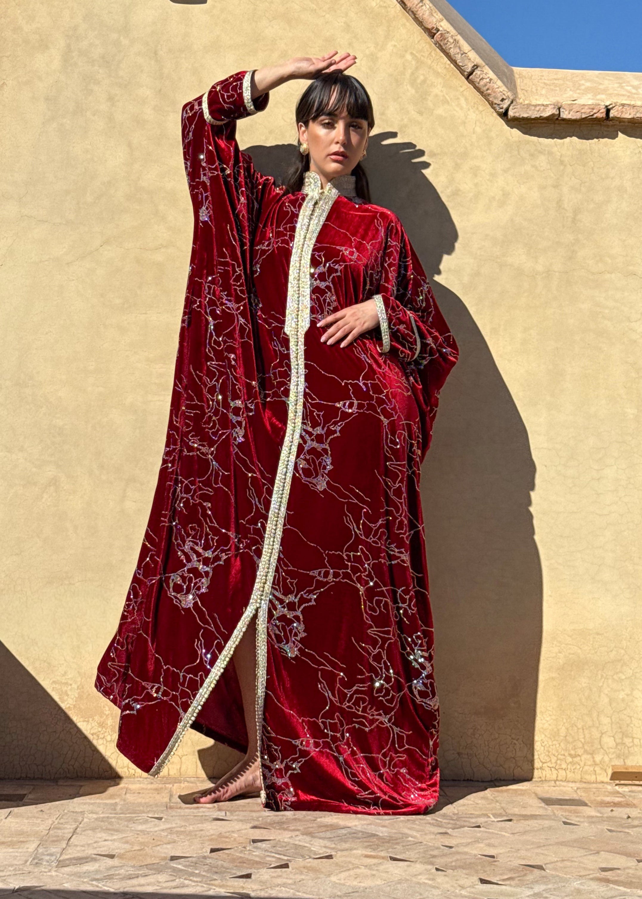 BADIA SILK VELVET KAFTAN