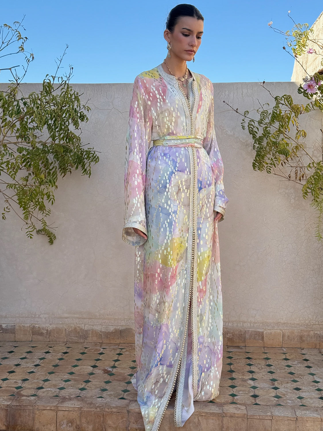 BAHIRA 2-PIECE SILK KAFTAN