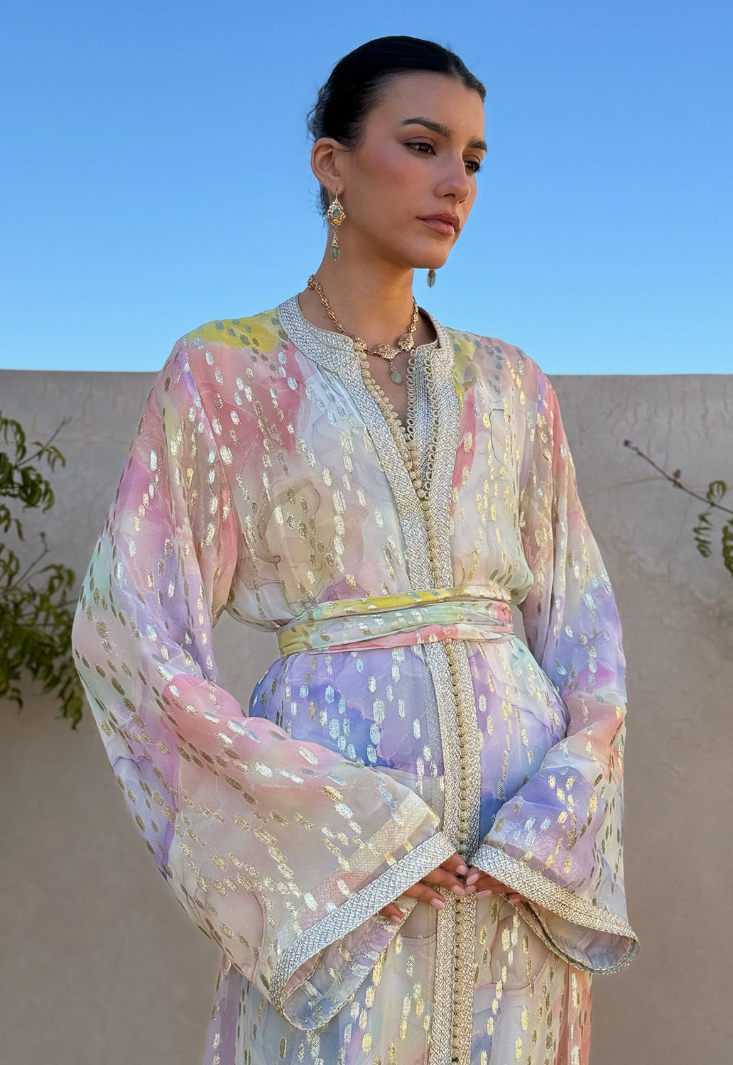 BAHIRA 2-PIECE SILK KAFTAN