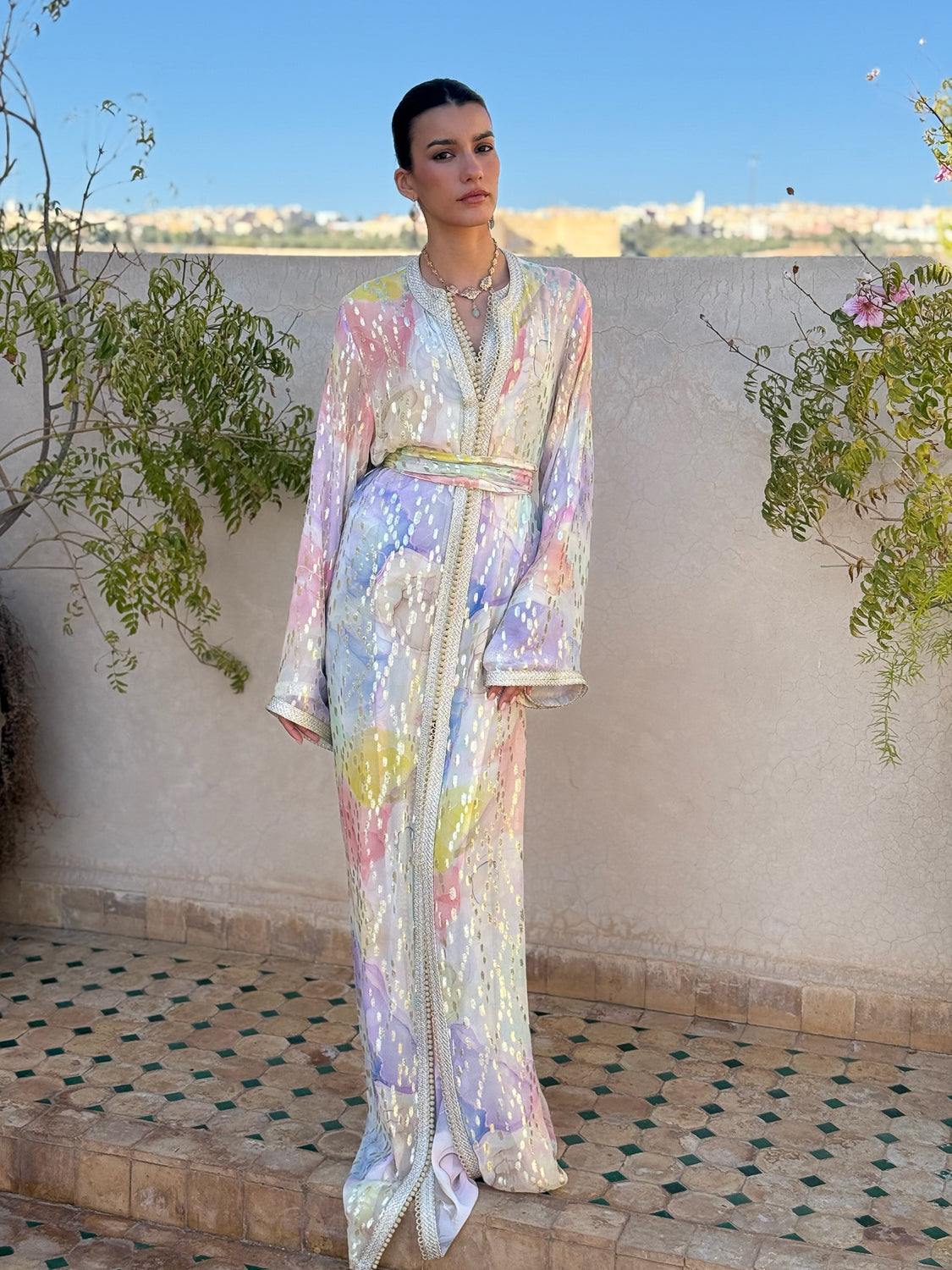 BAHIRA 2-PIECE SILK KAFTAN