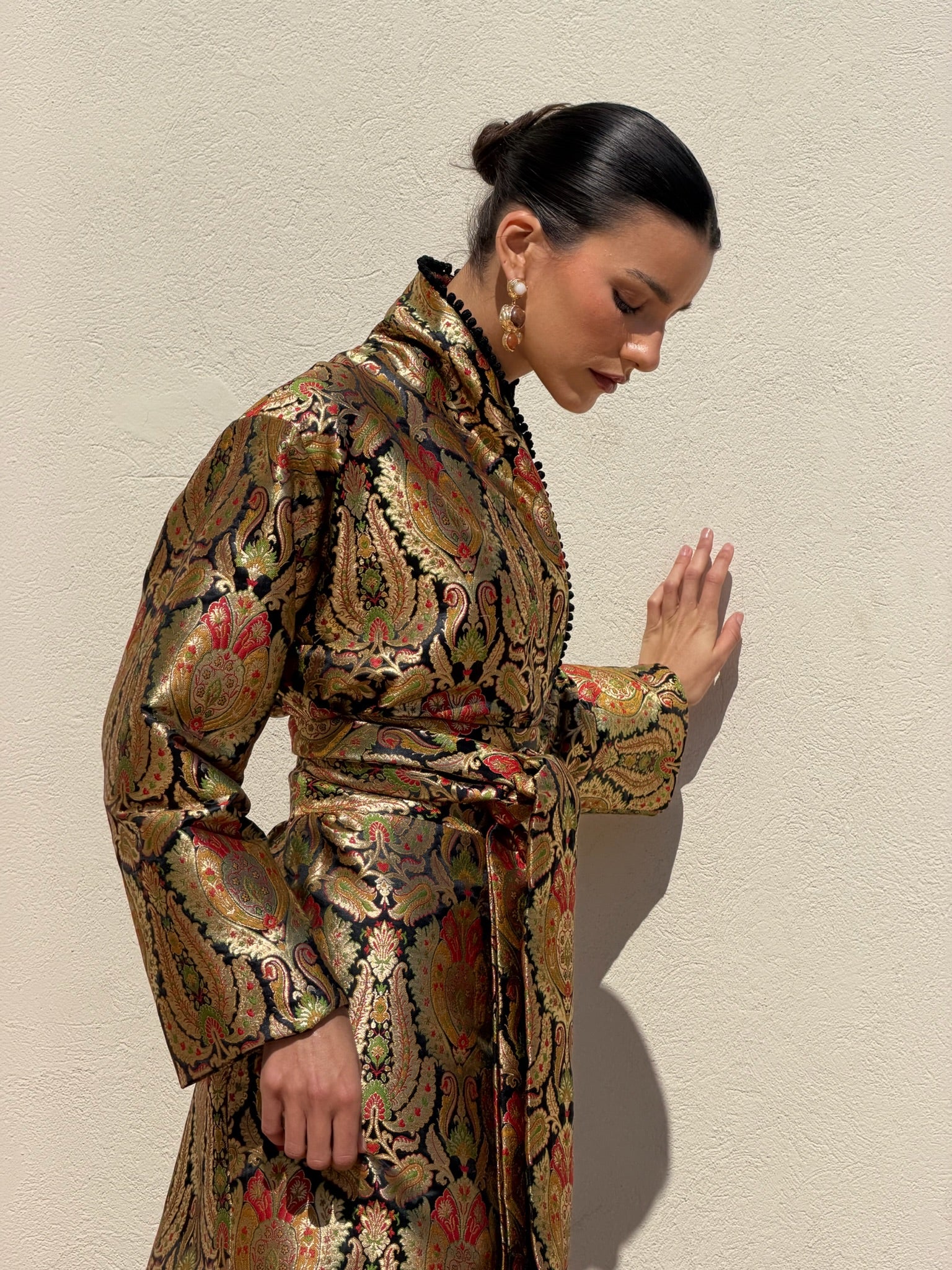 BODOUR SILK FLORAL KAFTAN