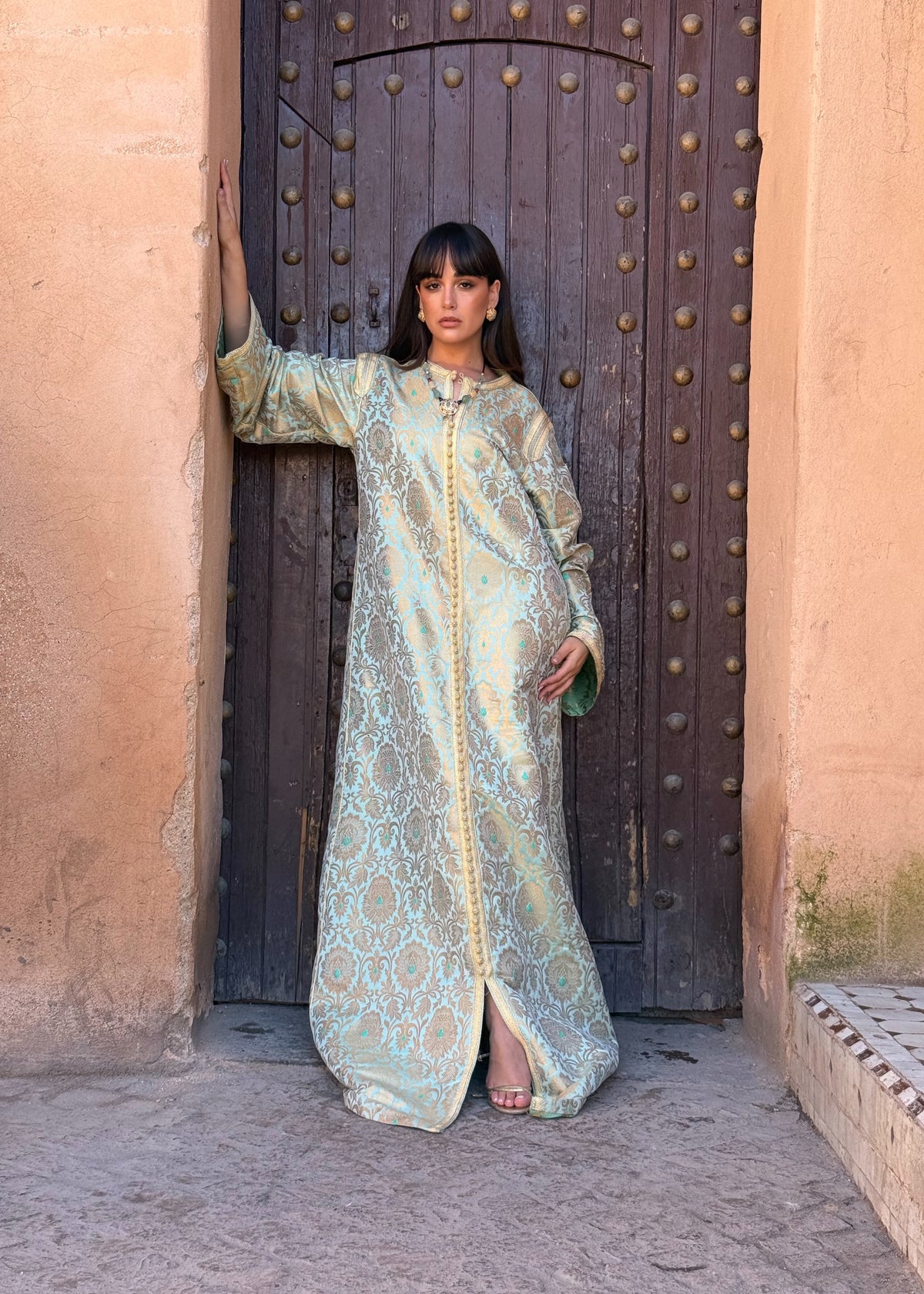 Zakiya Silk Brocade Kaftan by Moroccan Touch