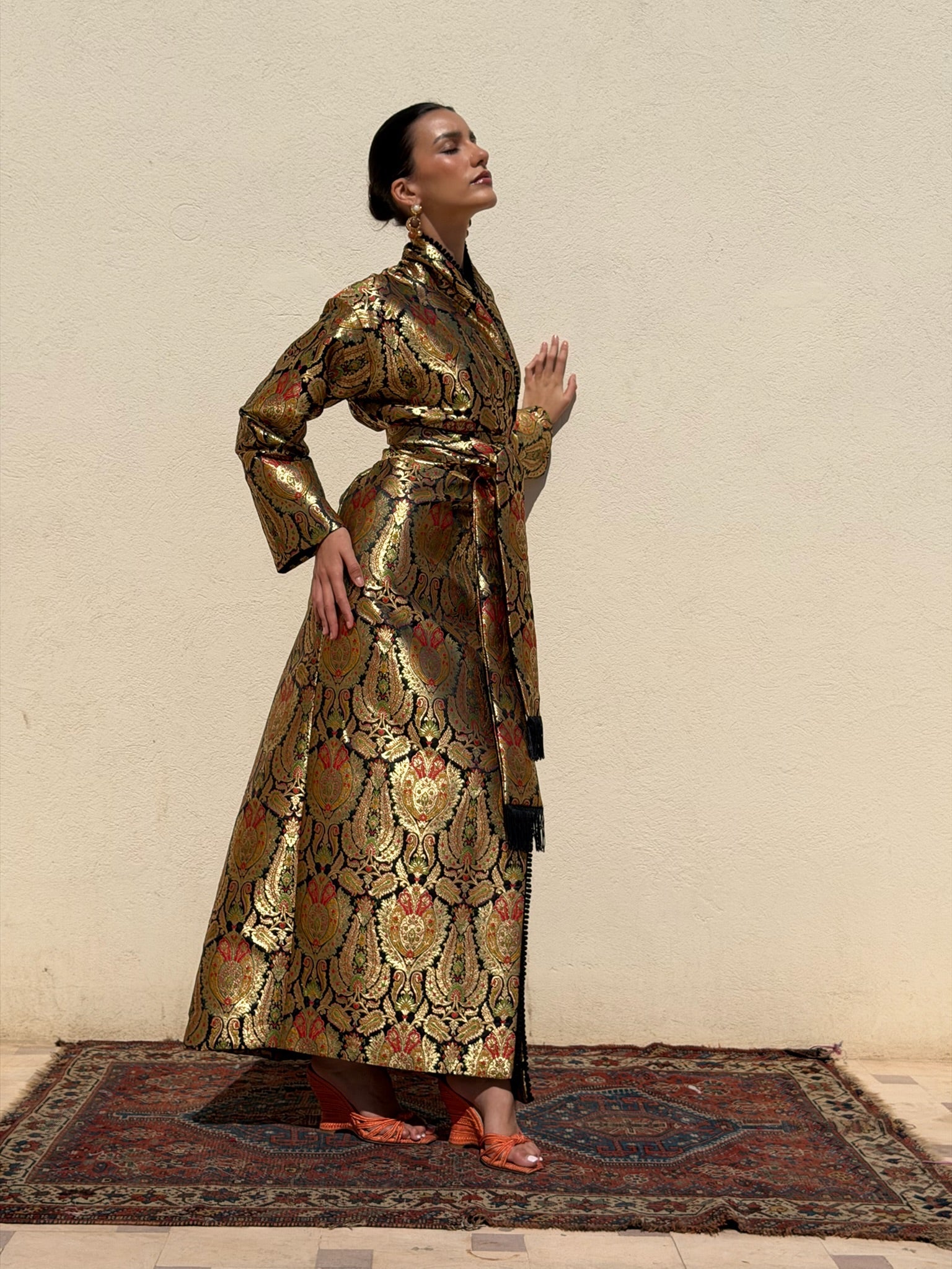 BODOUR SILK FLORAL KAFTAN