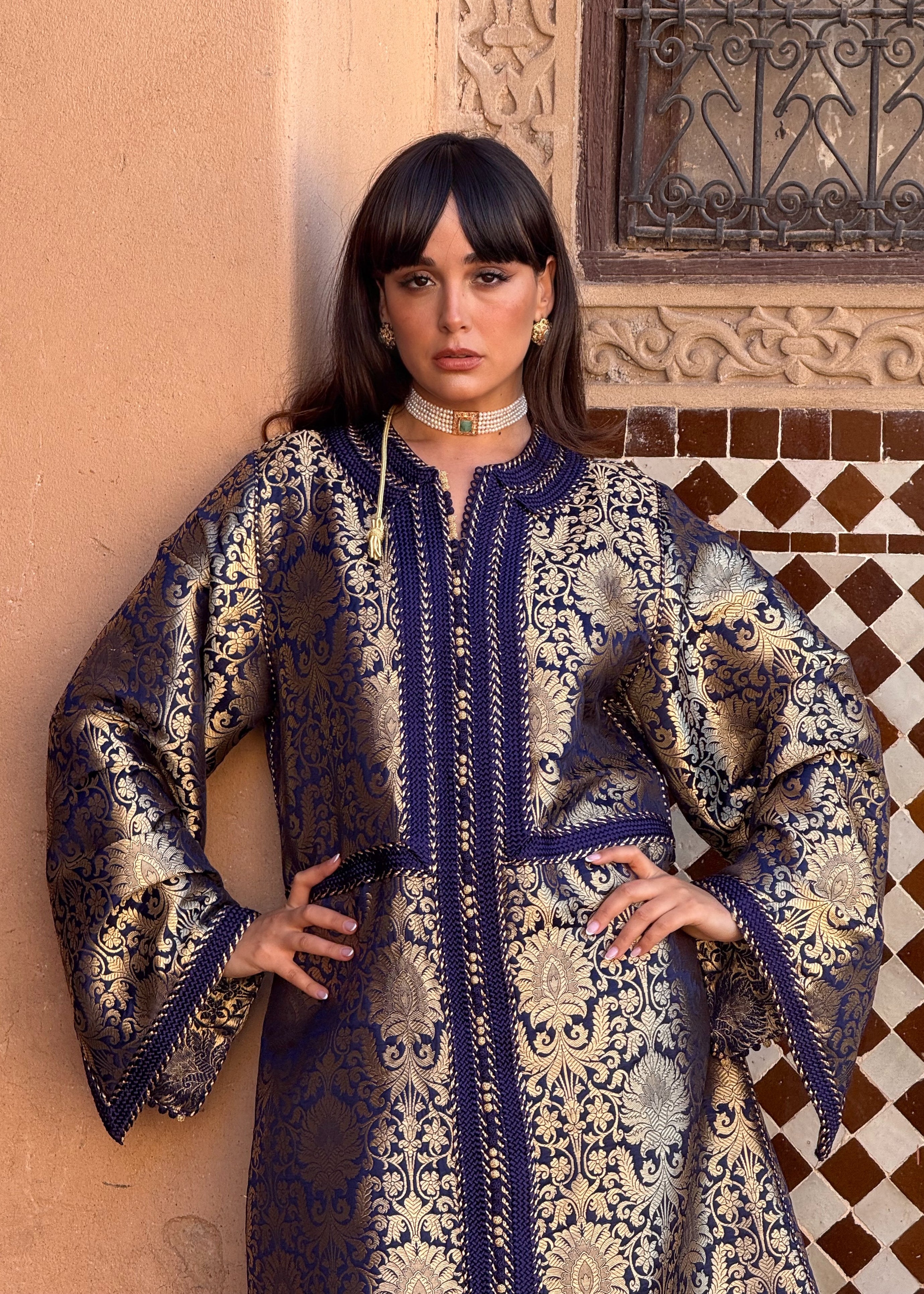 WAHIBA SILK BROCADE KAFTAN