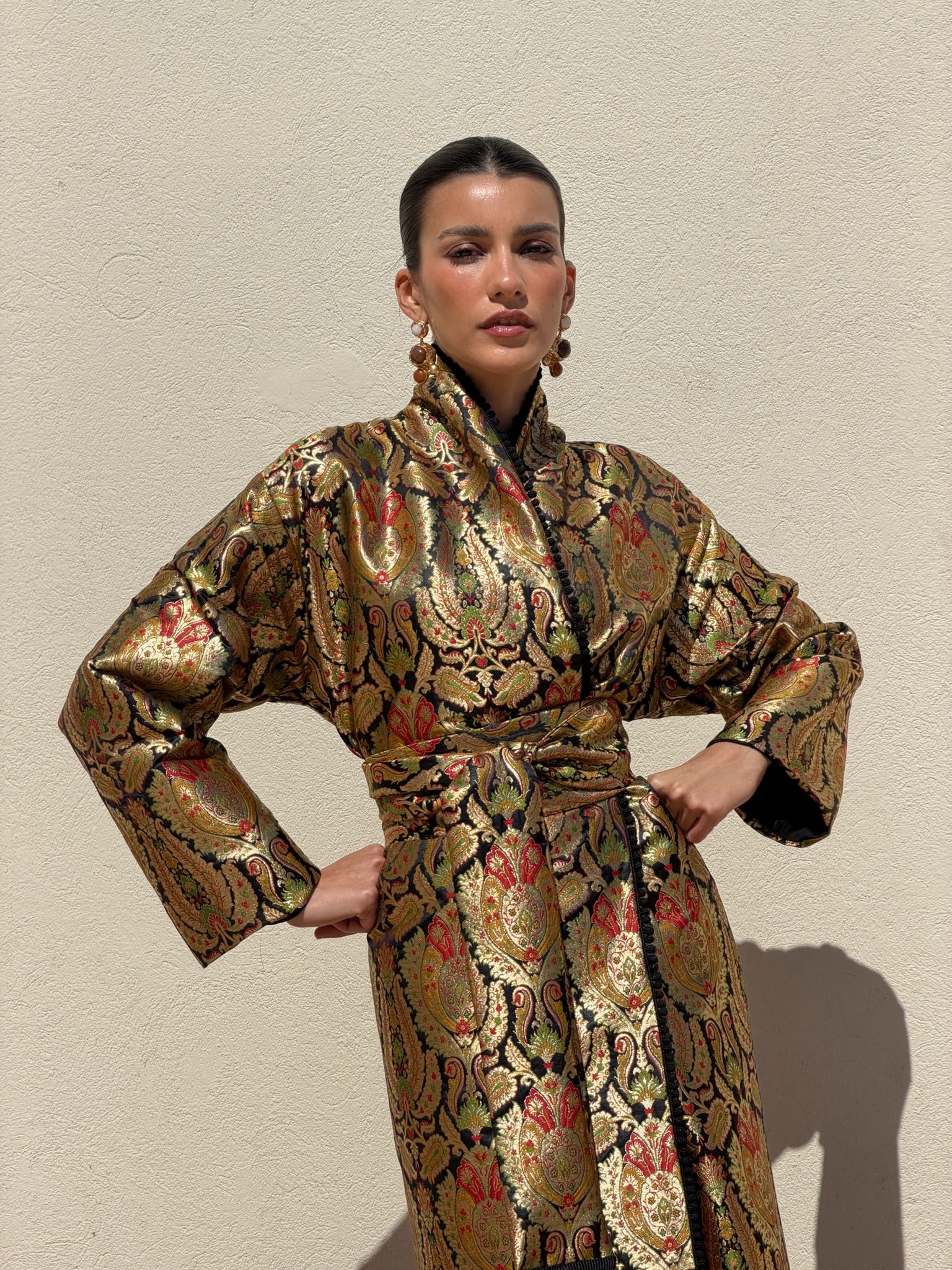 BODOUR SILK FLORAL KAFTAN