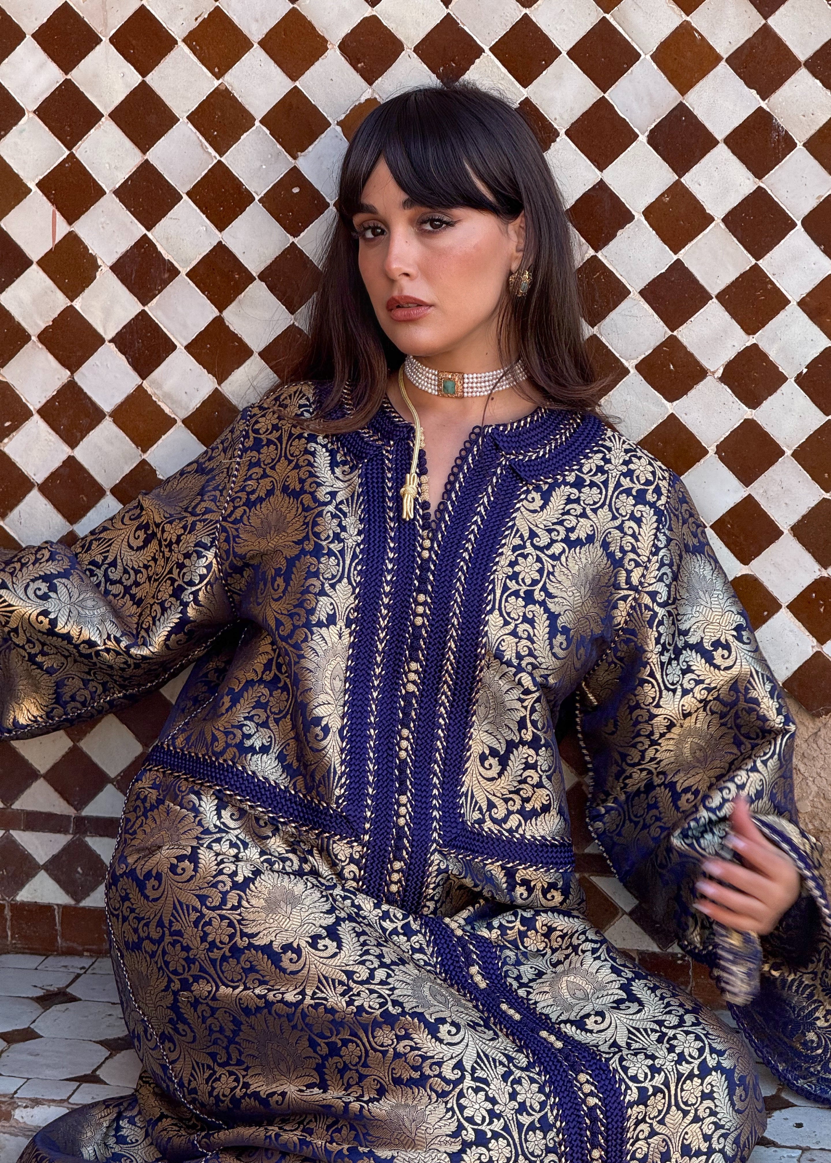 WAHIBA SILK BROCADE KAFTAN