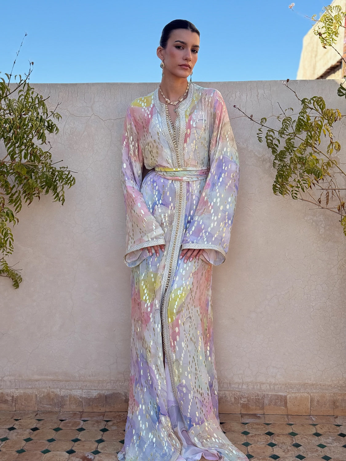 BAHIRA 2-PIECE SILK KAFTAN