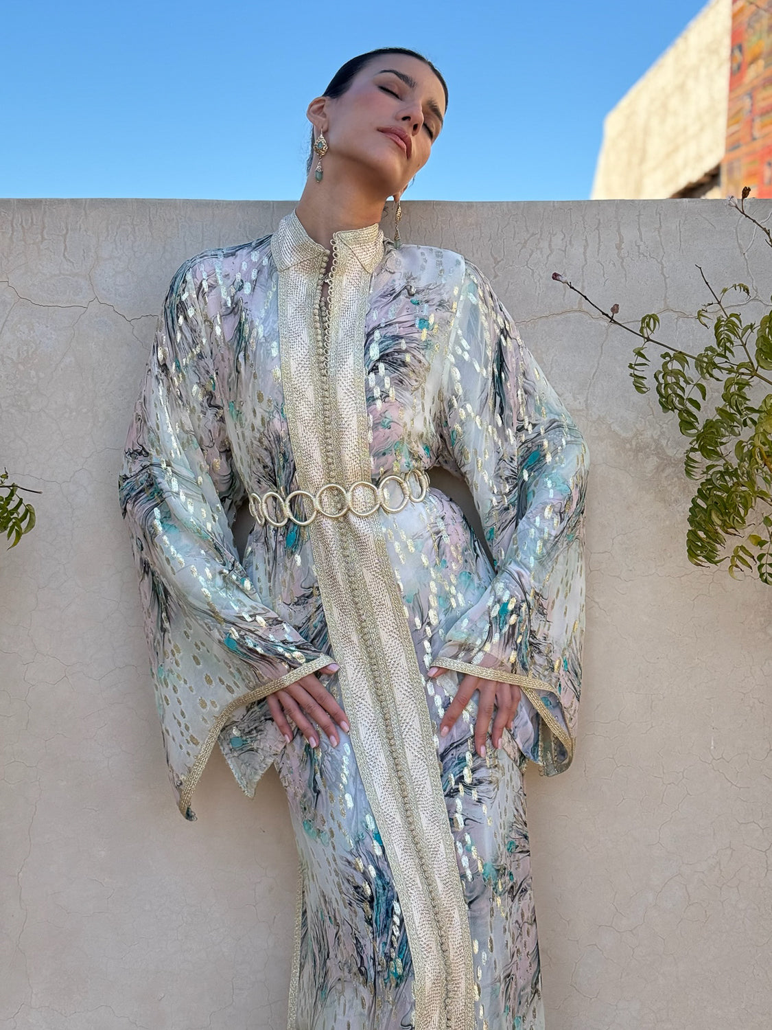 SAMAH TWO-PIECE SILK KAFTAN