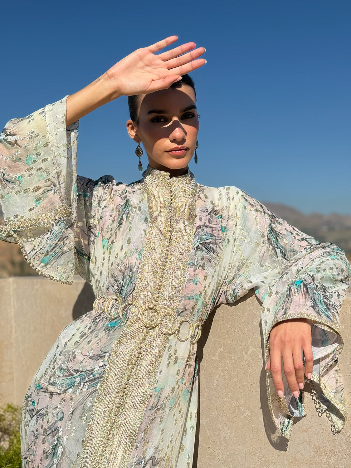 SAMAH TWO-PIECE SILK KAFTAN