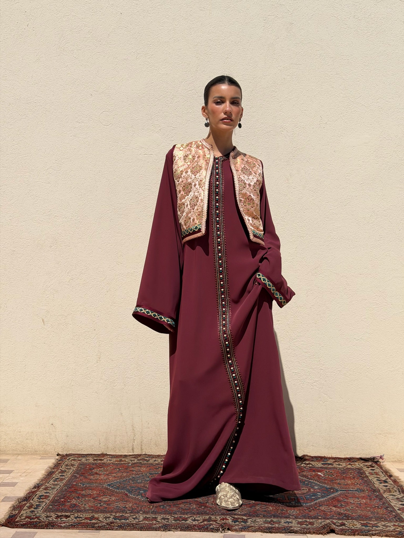 MARWA TWO-PIECE KAFTAN & GILET SET