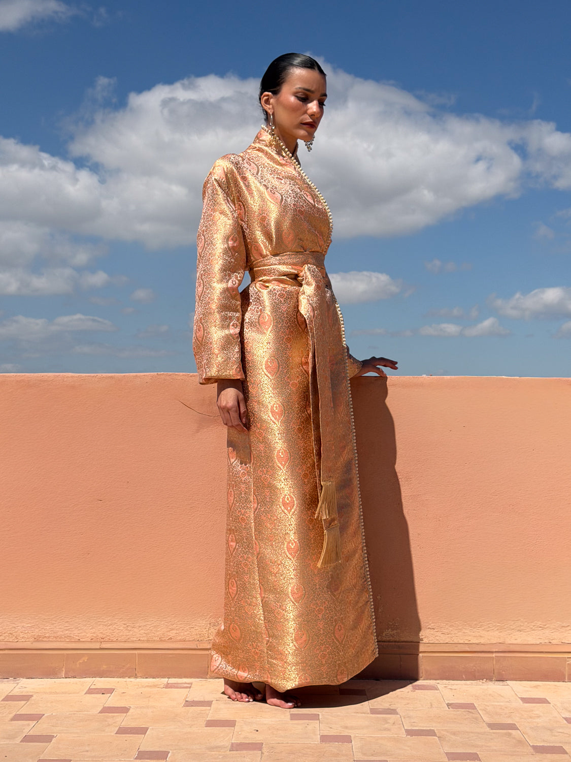 SHAYMA SILK BROCADE KIMONO KAFTAN