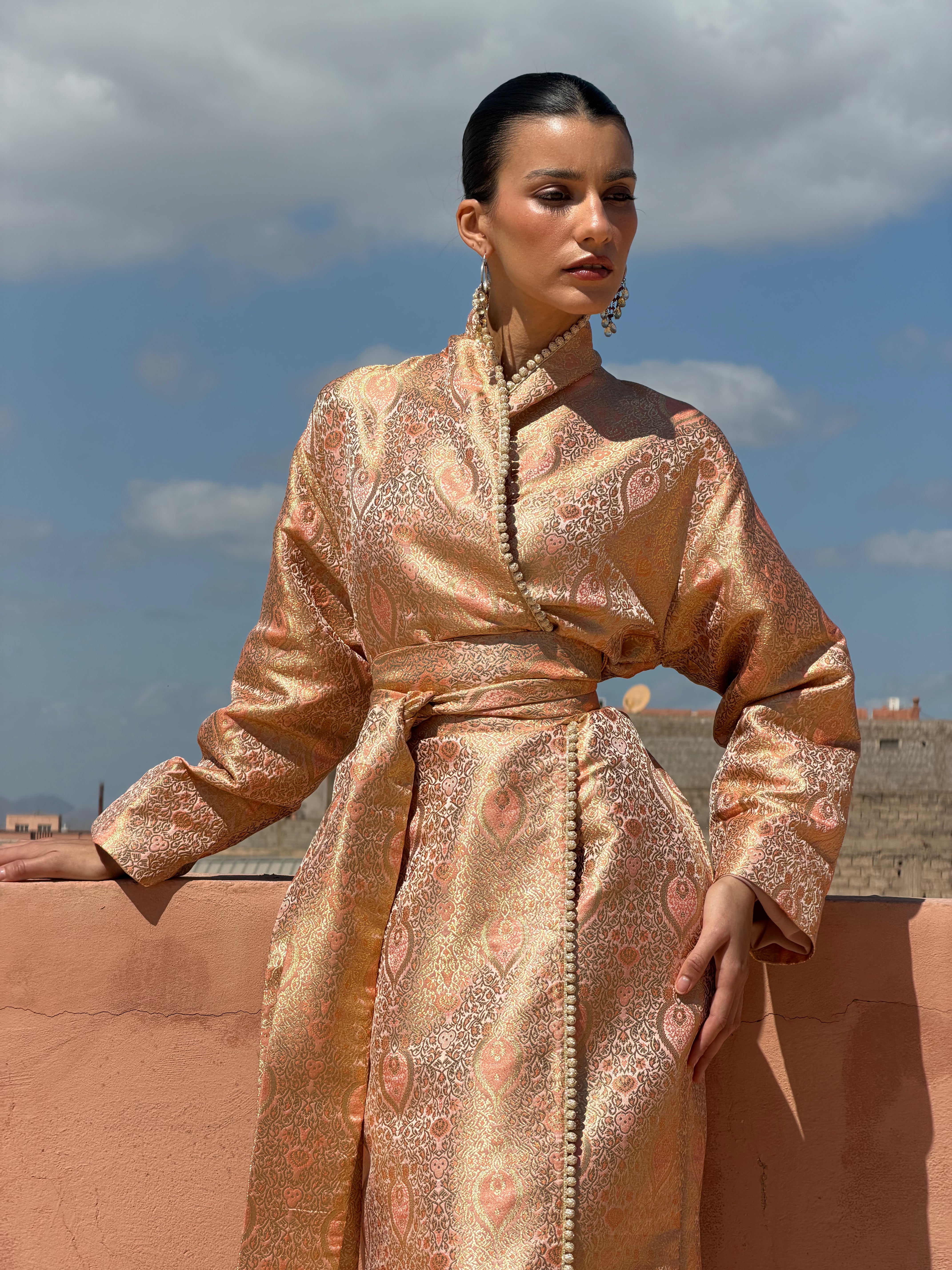 SHAYMA SILK BROCADE KIMONO KAFTAN