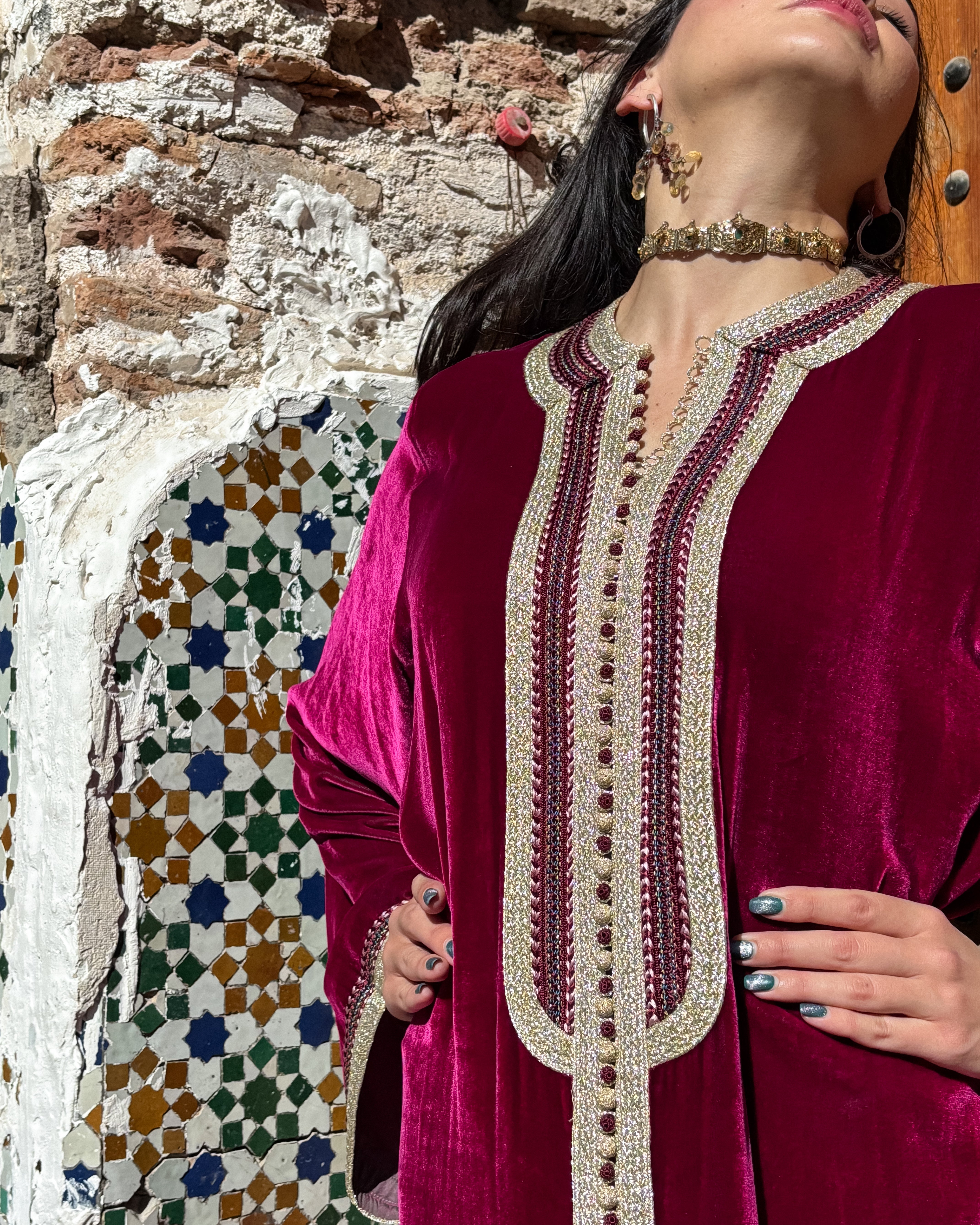 AMERA SILK VELVET KAFTAN