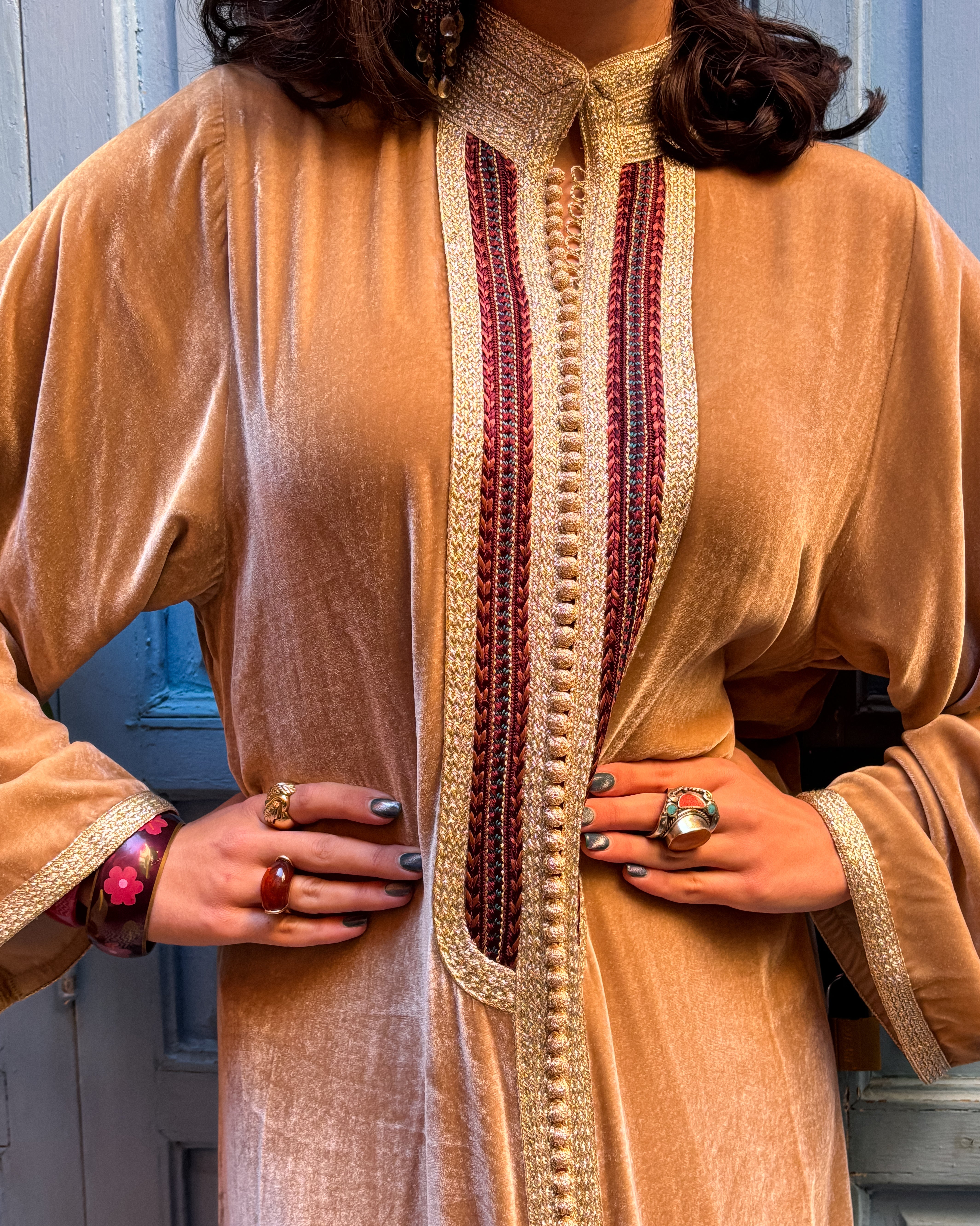 RAOUIA SILK VELVET KAFTAN