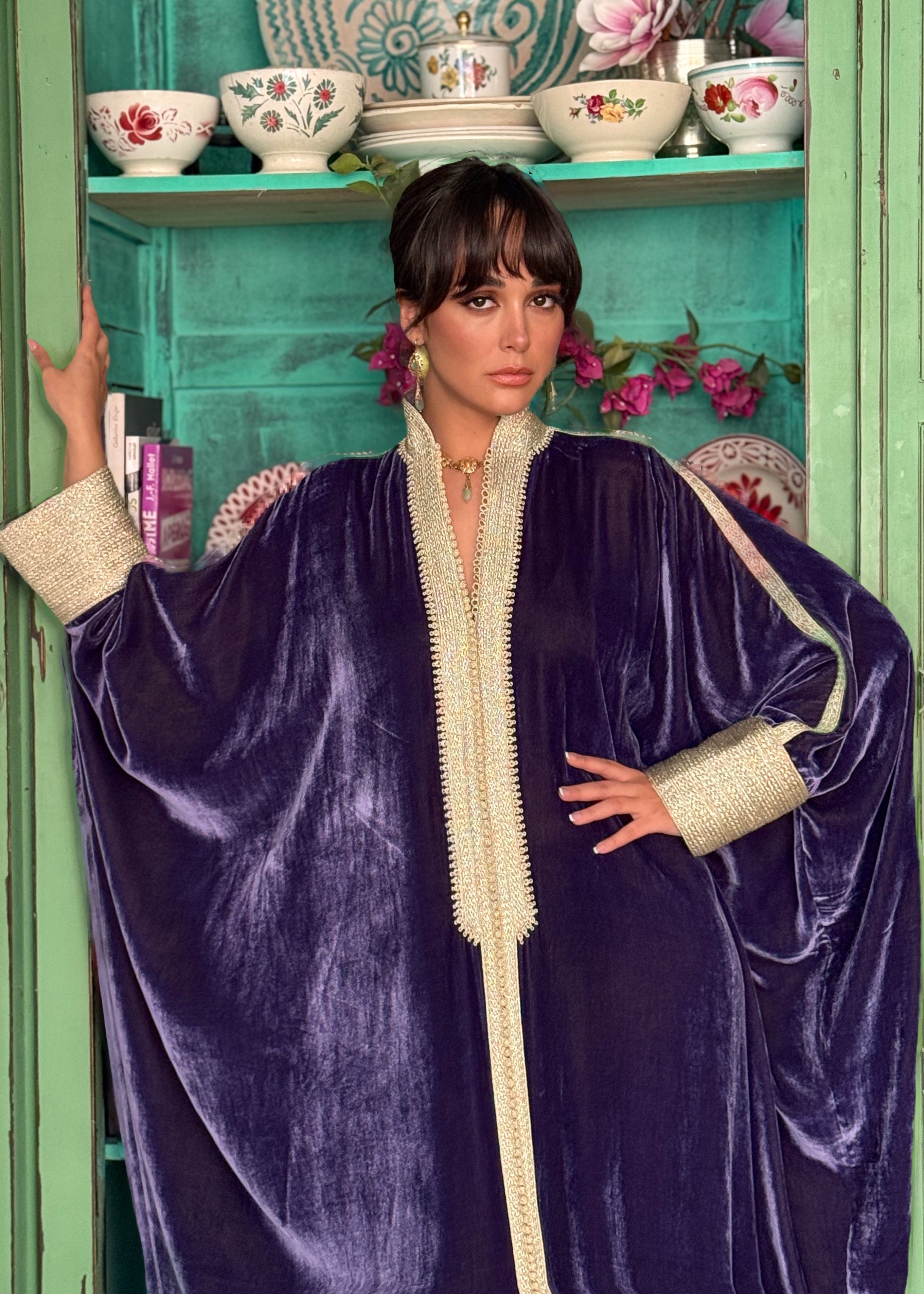FALAK SILK VELVET KAFTAN