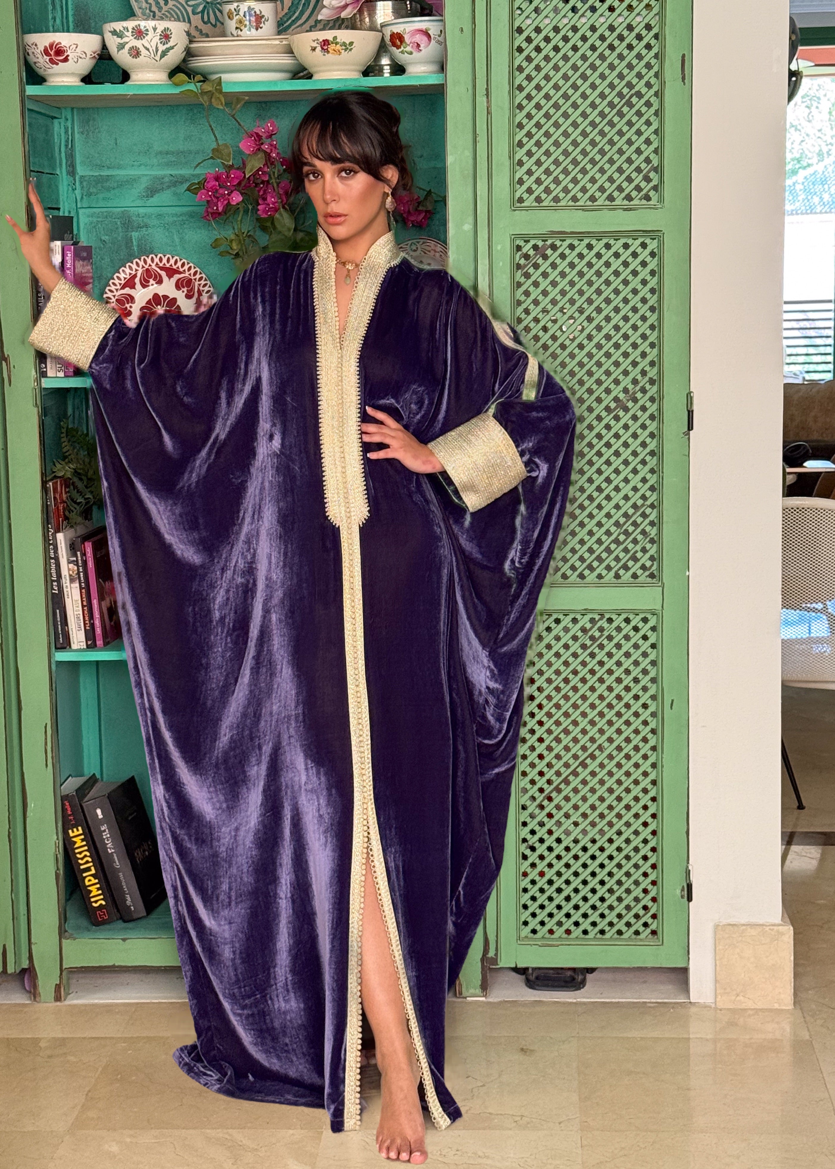 FALAK SILK VELVET KAFTAN