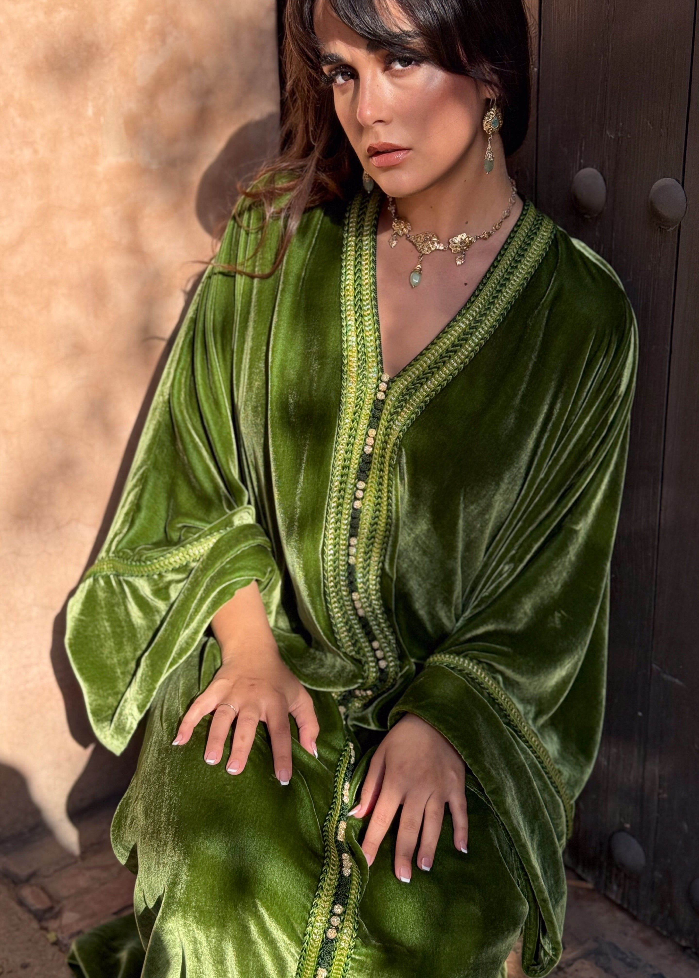WISSAL SILK VELVET KAFTAN