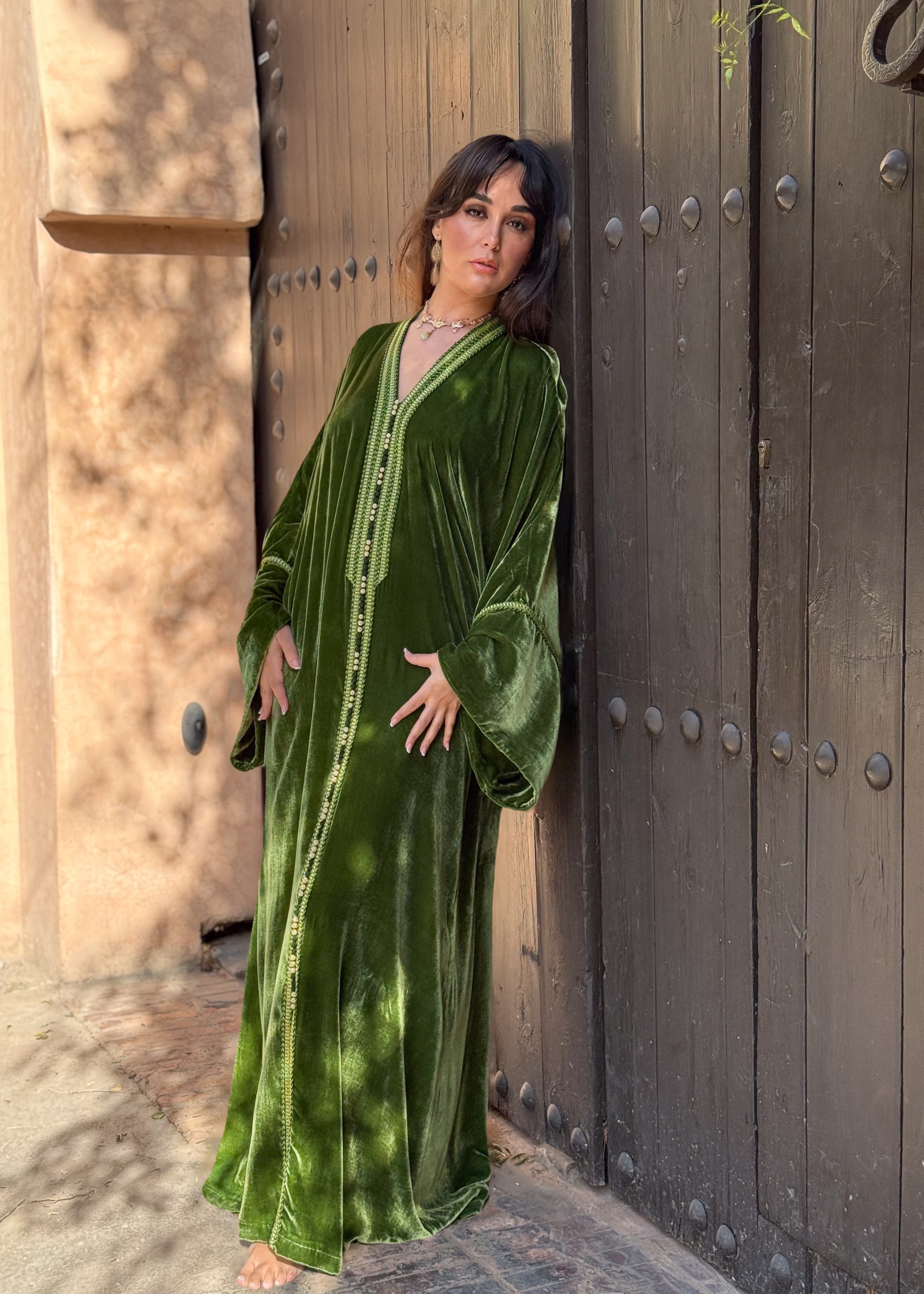 WISSAL SILK VELVET KAFTAN