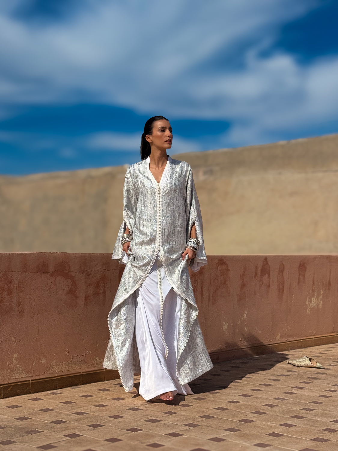 SELMA TWO-PIECE SILK KAFTAN