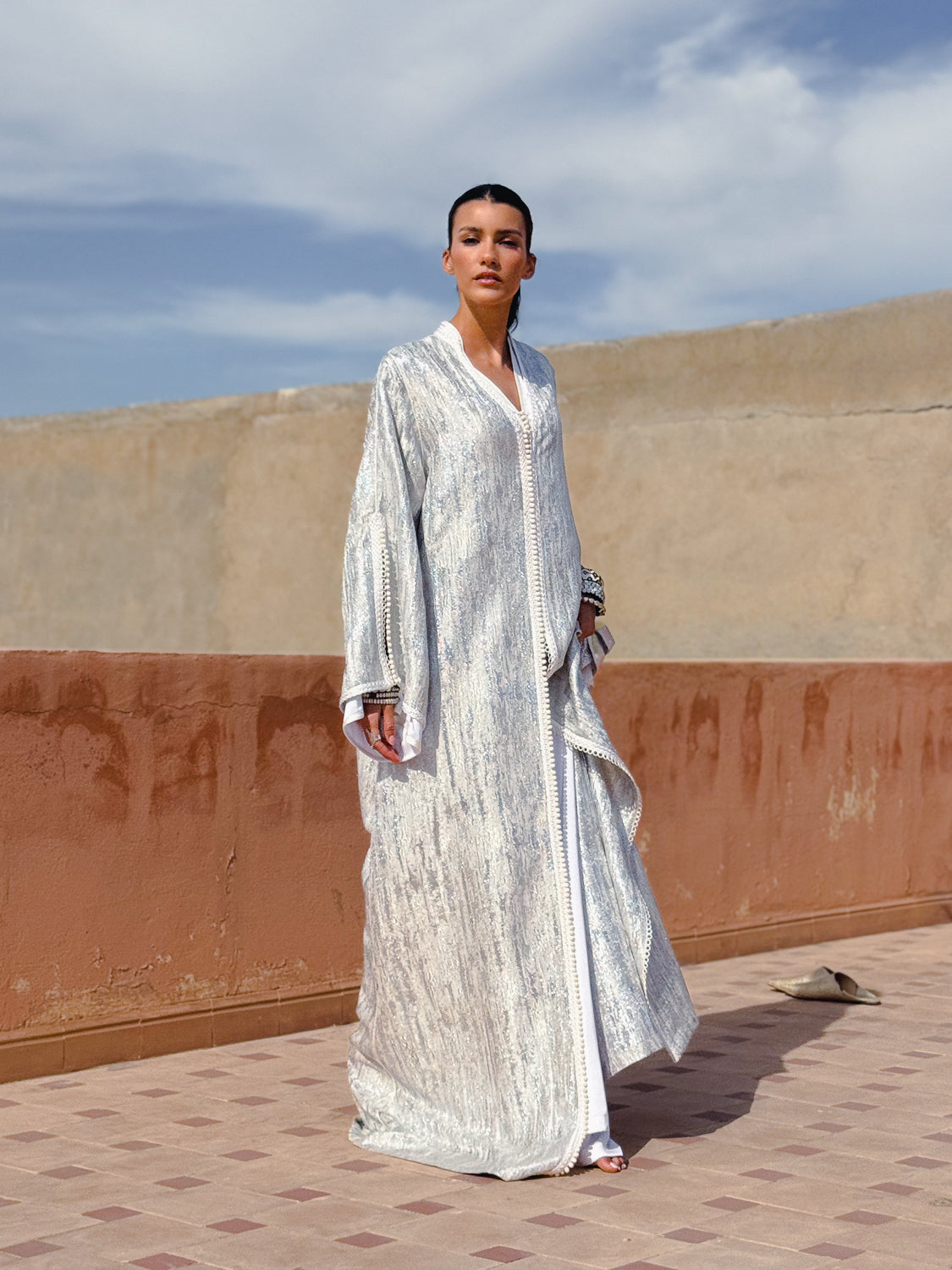 SELMA TWO-PIECE SILK KAFTAN