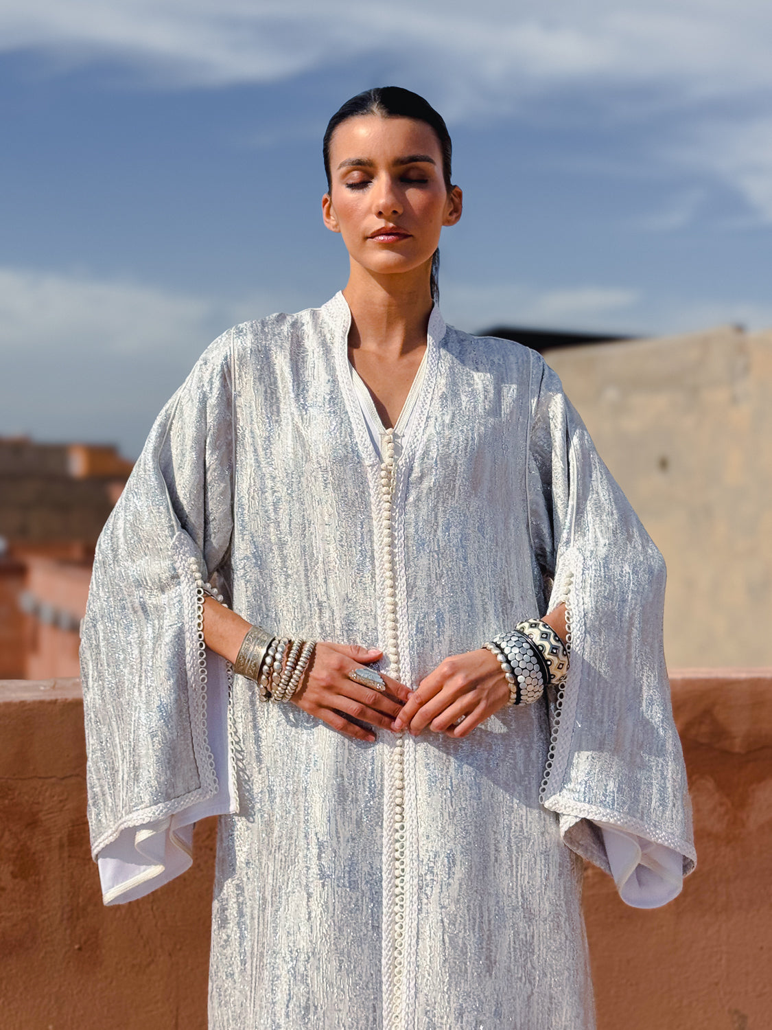 SELMA TWO-PIECE SILK KAFTAN