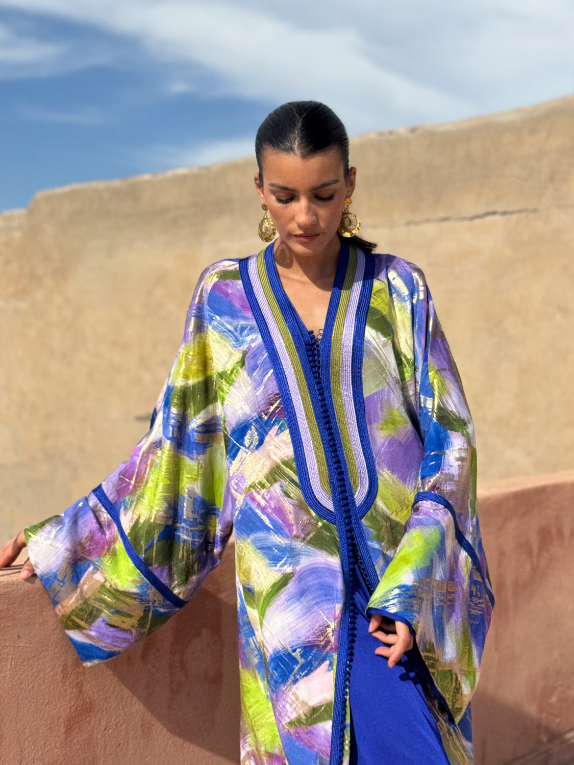ZAMZAM TWO-PIECE SILK KAFTAN