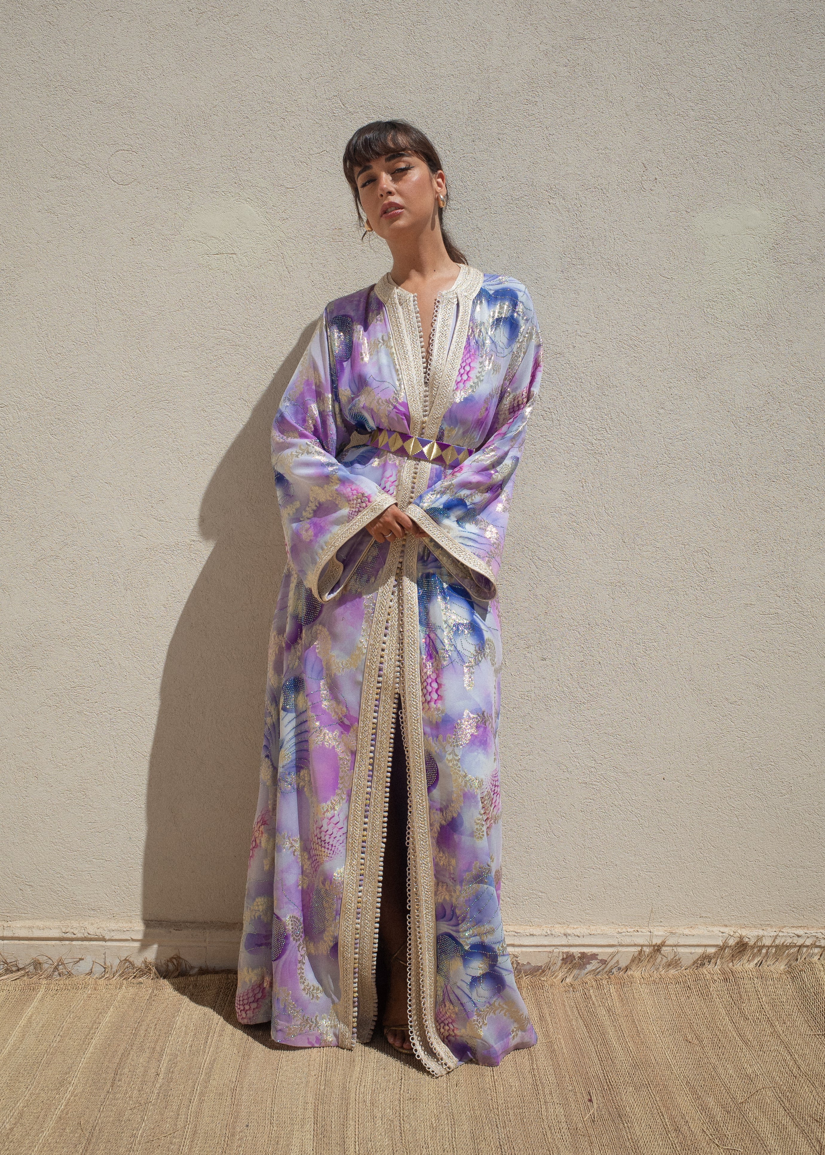 KHUZAMA 2 PIECES SILK KAFTAN