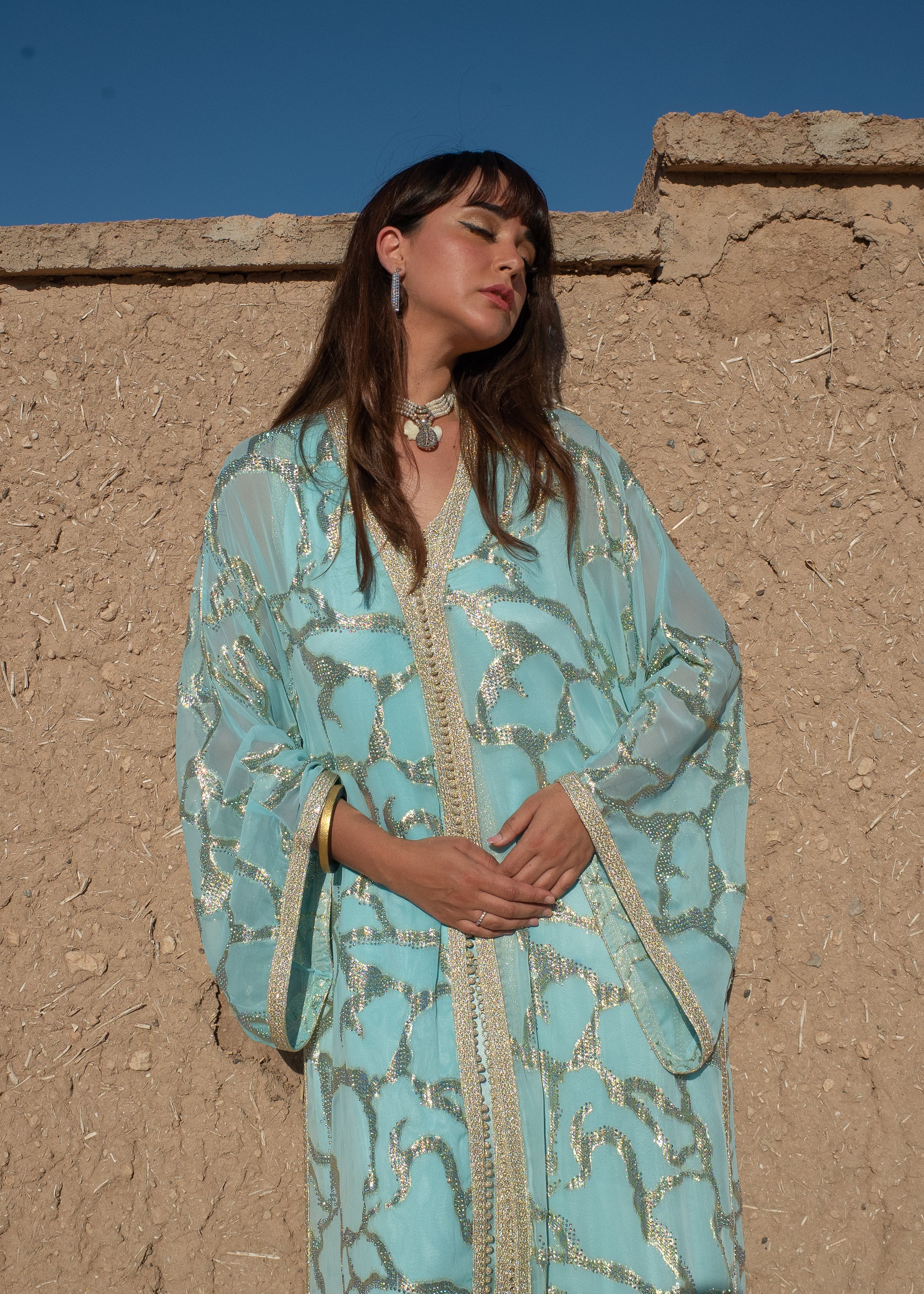 FAYRUZ 2 PIECES SILK KAFTAN