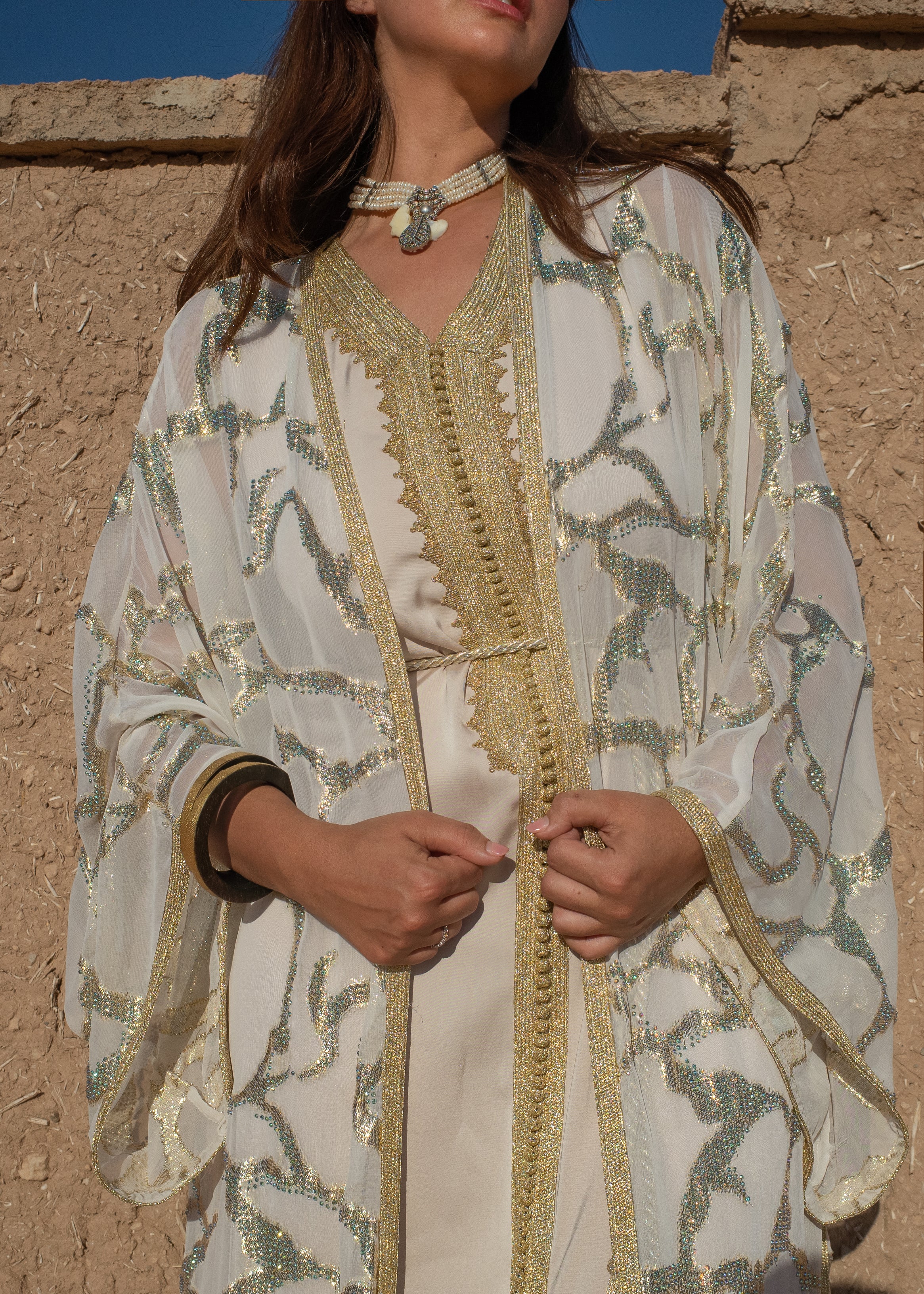 RABAB 2 PIECES SILK KAFTAN