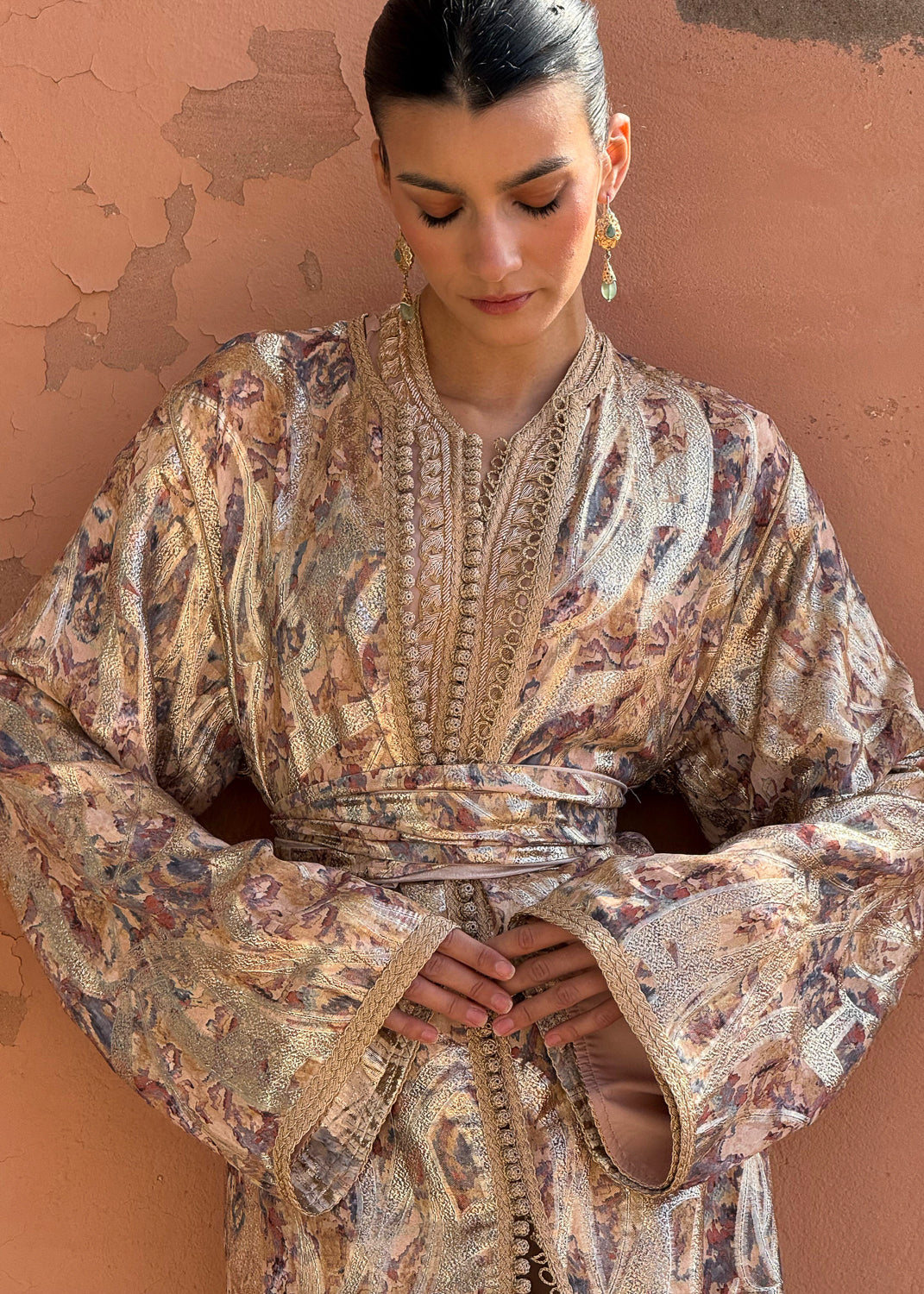 FOUZIA TWO-PIECE SILK KAFTAN