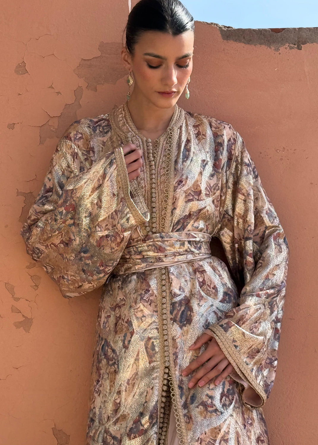 FOUZIA TWO-PIECE SILK KAFTAN