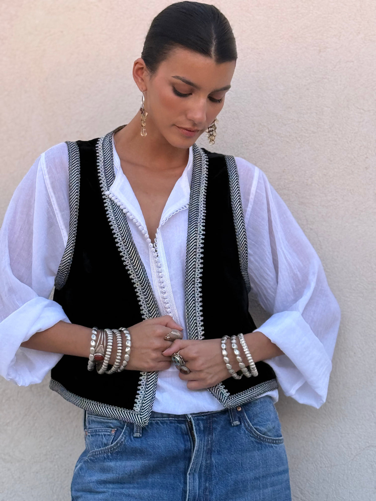 Nail Silk Velvet Gilet by Moroccan Touch