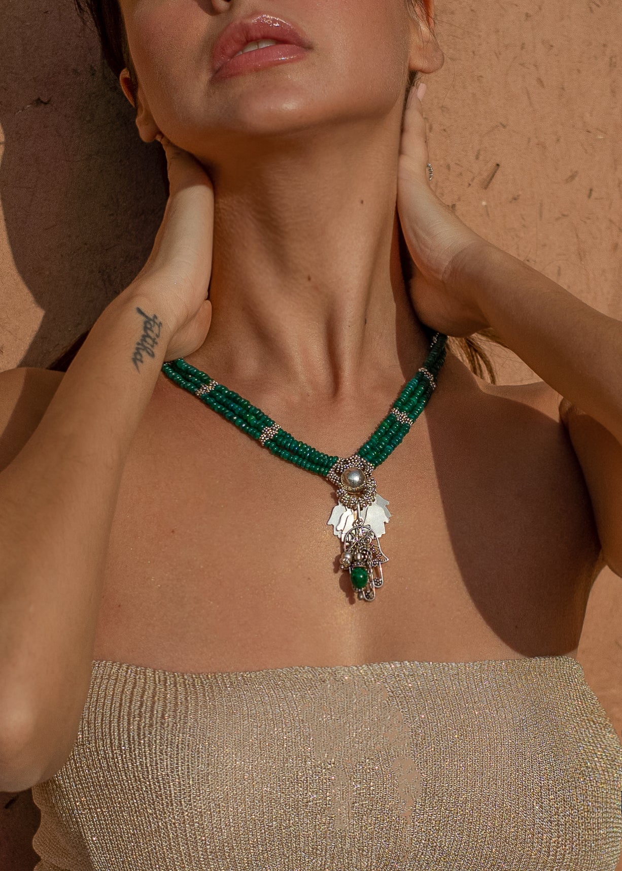 TOURMALINE AND SILVER STERLING NECKLACE
